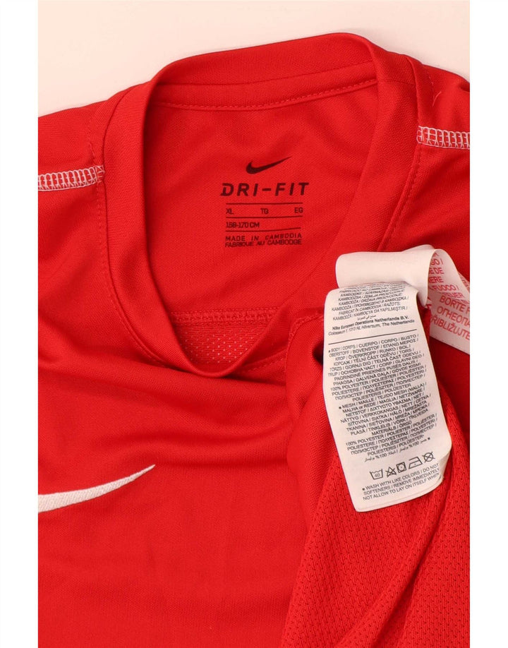 Футболка Nike Dri Fit для мальчиков, топ 13–14 лет, XL, красный полиэстер