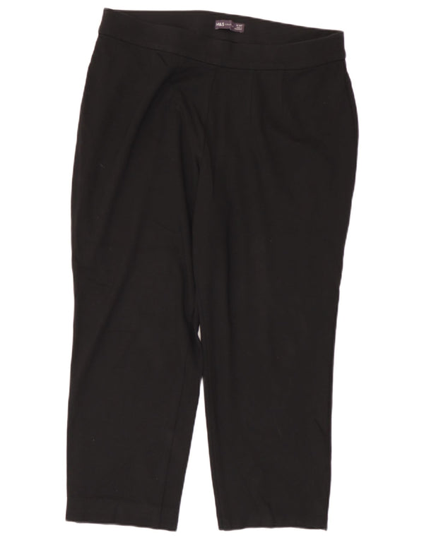 Женские укороченные брюки Marks & Spencer UK 16, большие W34 L24, черные вискозы