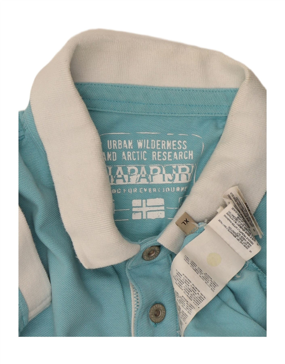 Мужская рубашка поло NAPAPIJRI XL, синяя, хлопок с цветными блоками