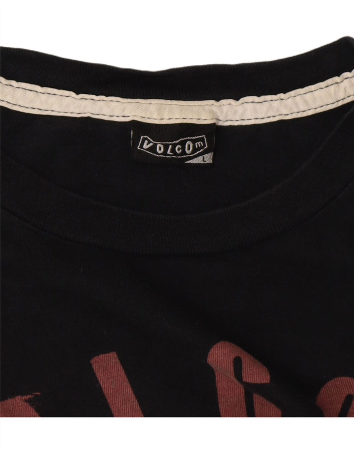 Мужская футболка с рисунком VOLCOM, большая черная