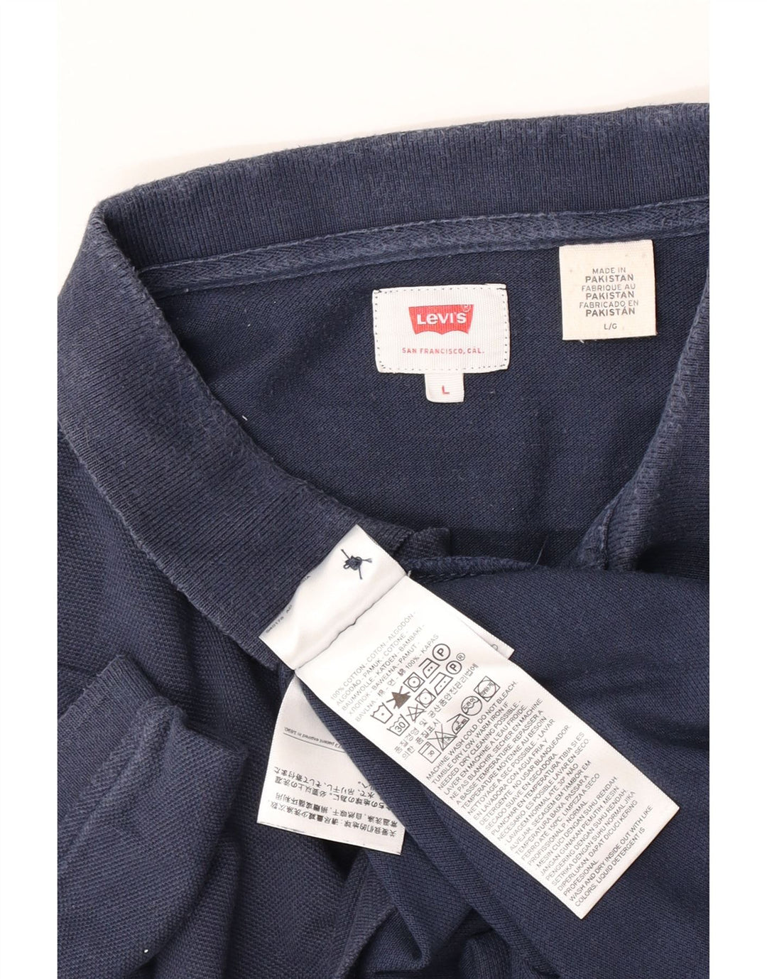 Мужская рубашка-поло Levi's, темно-синяя, хлопковая, большая