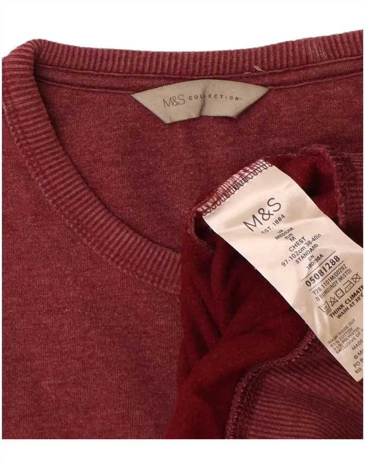 Мужской свитшот Marks & Spencer, джемпер среднего цвета, бордовый, хлопок