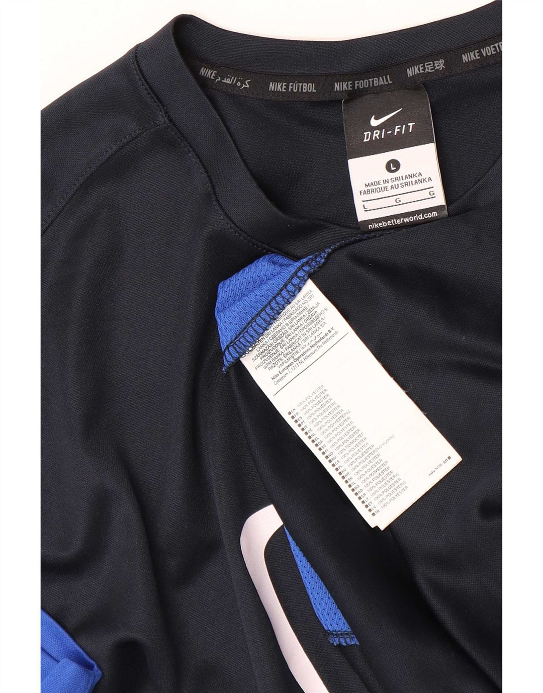 Мужская футболка Nike Dri Fit с графическим рисунком, большой темно-синий полиэстер с цветными блоками