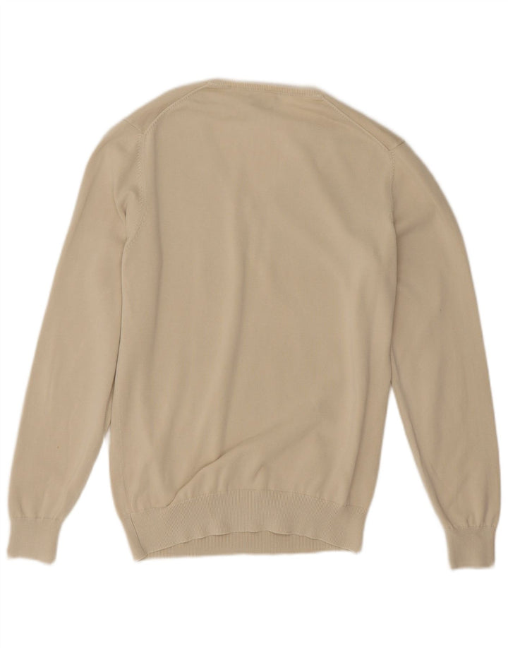 Мужской джемпер с v-образным вырезом Massimo Dutti, средний бежевый, хлопок
