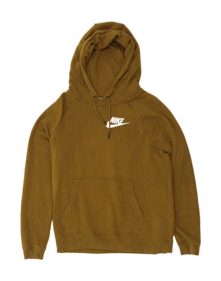 NIKE Mens Graphic Hoodie Jumper Medium Khaki Cotton Vintage Nike and Second-Hand Nike from Messina Hembry 