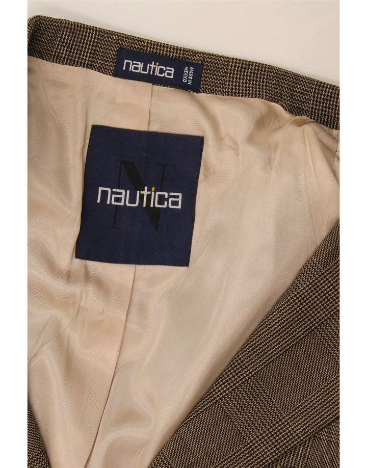 Мужской пиджак Nautica с 3 пуговицами UK 40, большая коричневая клетка