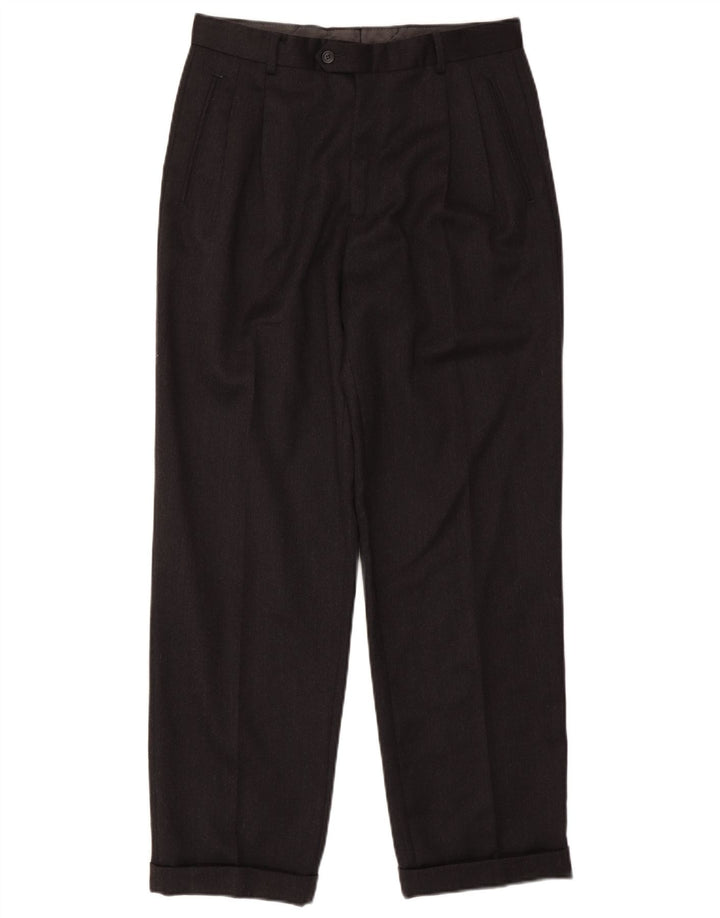 Мужские костюмные брюки COMERO IT 48 Medium W30 L30 Черные шерстяные