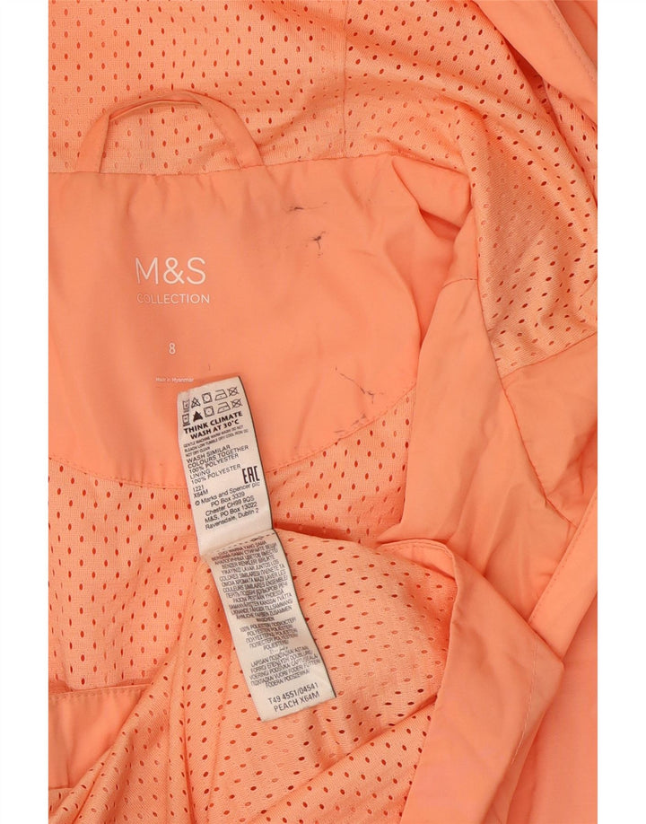 Женский плащ с капюшоном Marks & Spencer UK 8, маленький оранжевый, полиэстер