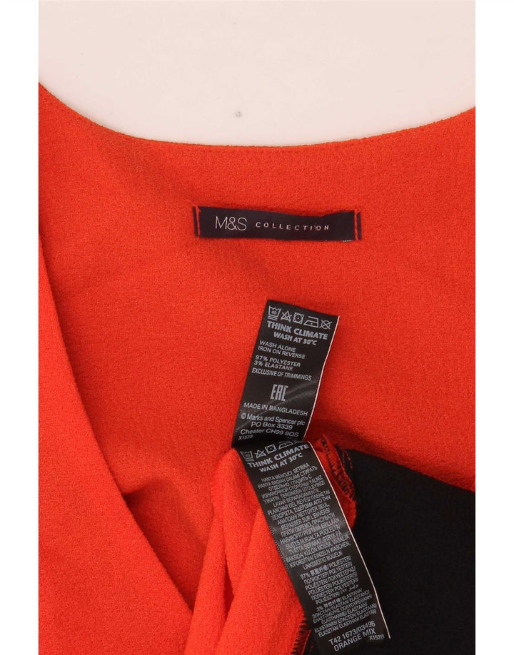 Женское платье прямого кроя Marks & Spencer UK 10, маленькое оранжевое с цветными блоками