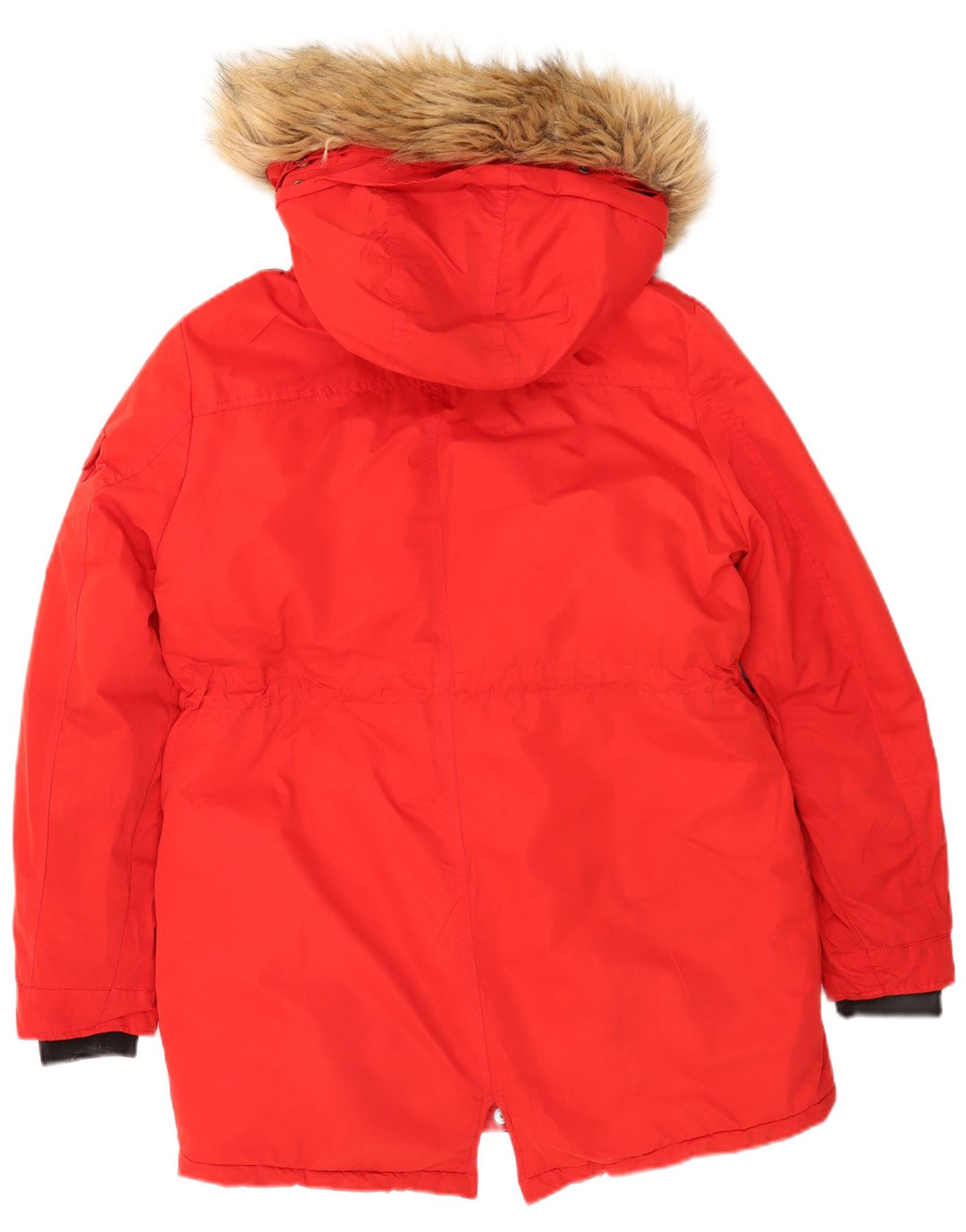 Женская парка Superdry с капюшоном UK 14, большой красный полиэстер