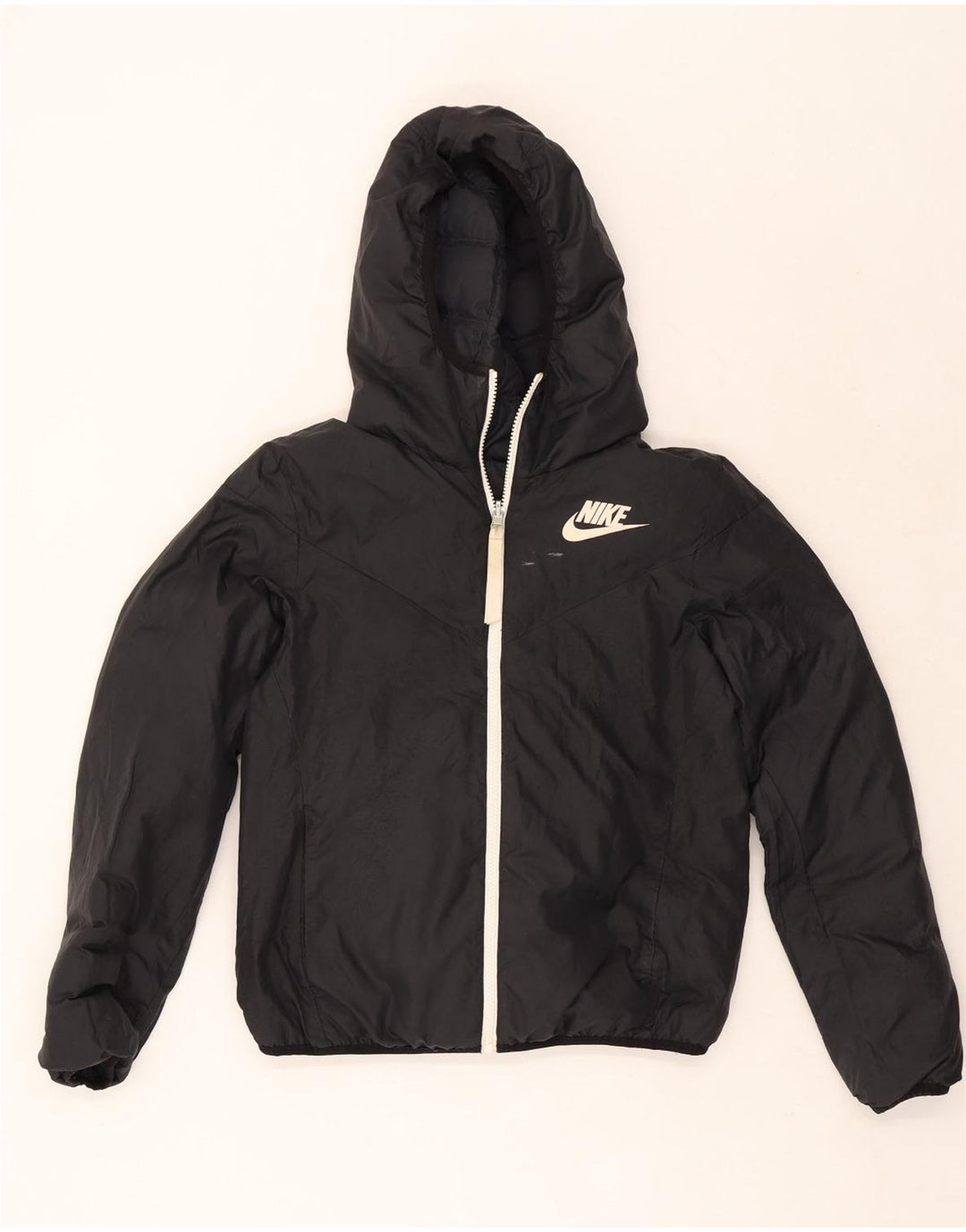 Женская двусторонняя стеганая куртка оверсайз с капюшоном Nike UK 6 XS, черная