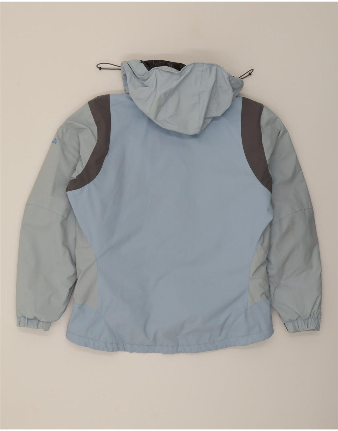 FILA Womens Hooded Windbreaker Jacket UK 14 Large Blue Colourblock Vintage Fila and Second-Hand Fila from Messina Hembry 