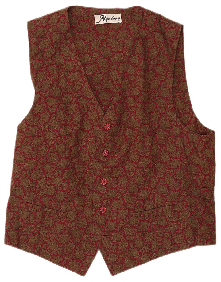 Винтажный мужской жилет большого размера цвета хаки с узором пейсли