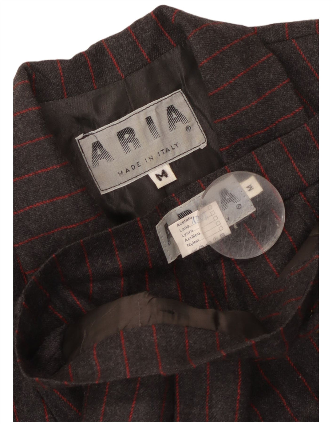 Женский двубортный комплект из 2 предметов Aria UK 14, средний W26, шерсть в серую полоску