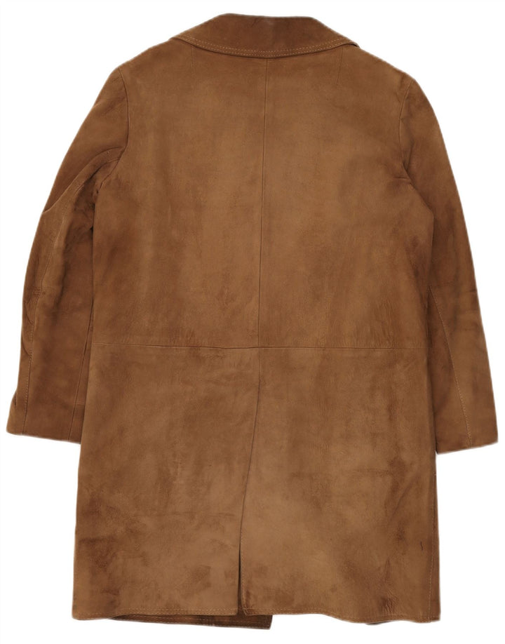 ВИНТАЖНОЕ женское пальто из замши из шерпы EU 38 средний бежевый