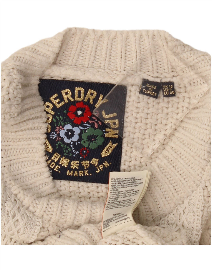 Женский свободный джемпер с круглым вырезом Superdry UK 12, средний, белый цвет