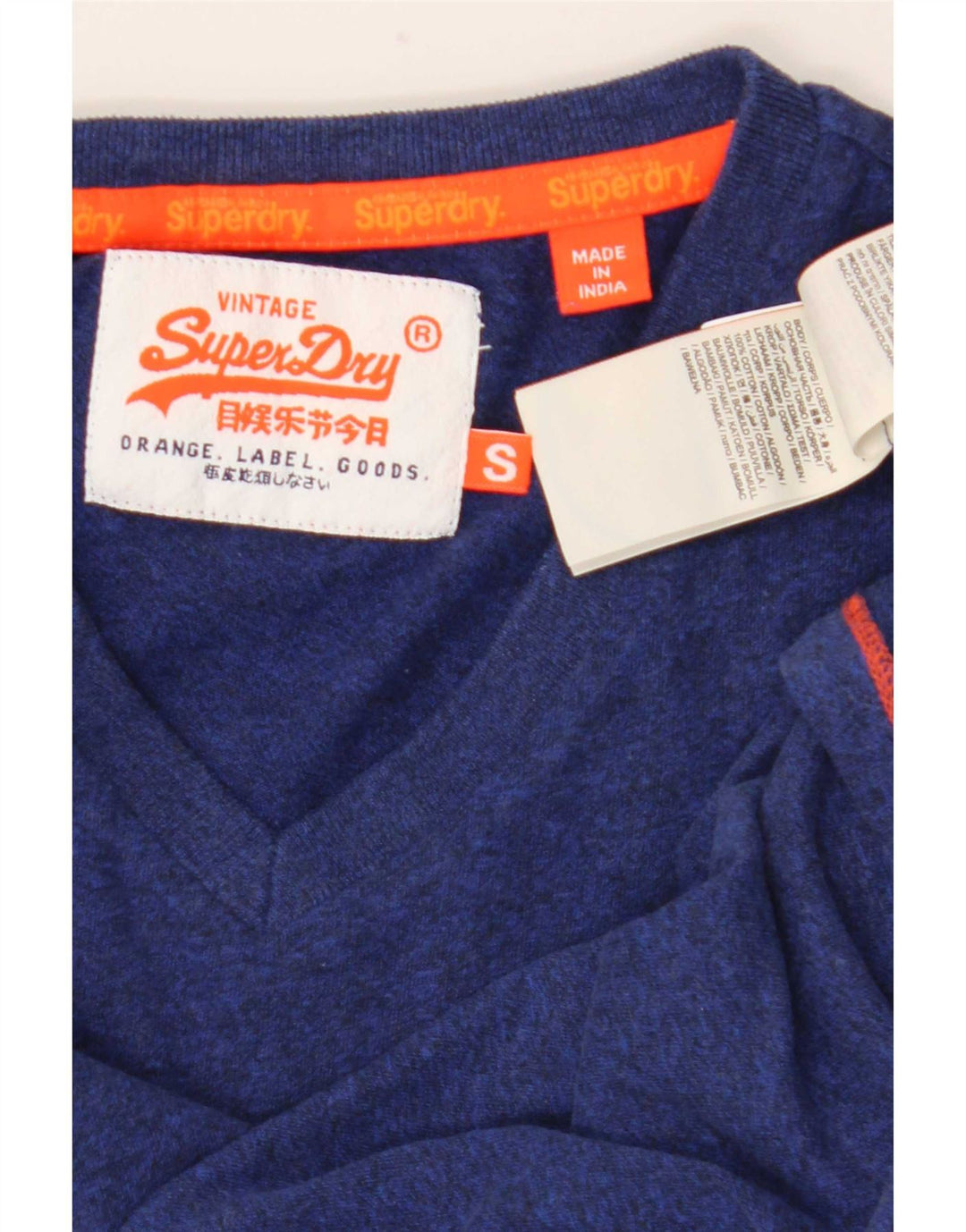 Мужская футболка Superdry, маленькая, темно-синяя, хлопковая