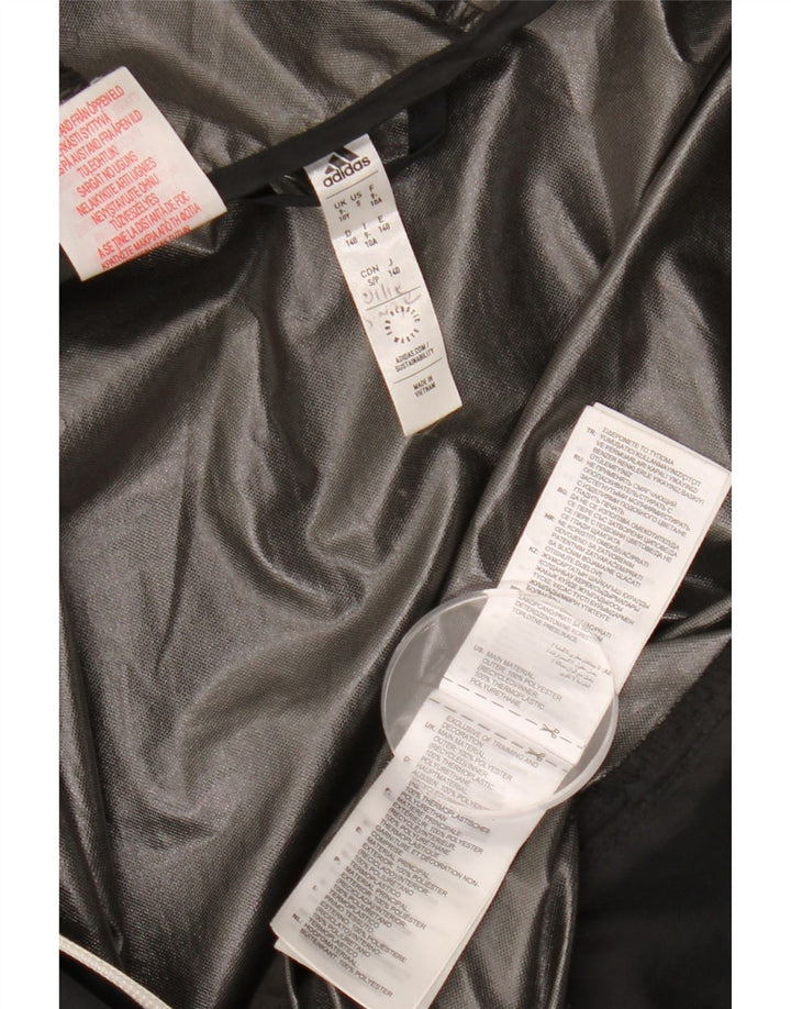 ADIDAS Ветровка для мальчиков с капюшоном 9-10 лет, черный полиэстер