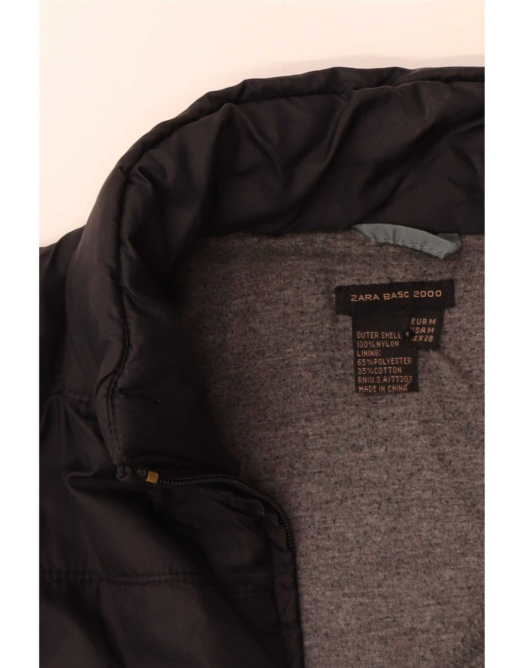 Женская стеганая куртка Zara UK 12, средний черный нейлон