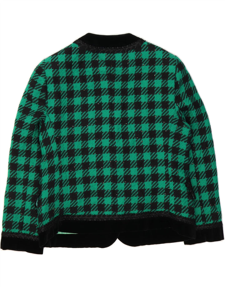 LAURA BIAGIOTTI Womens 5 Button Blazer Jacket UK 18 XL Green Check Vintage Laura Biagiotti and Second-Hand Laura Biagiotti from Messina Hembry 