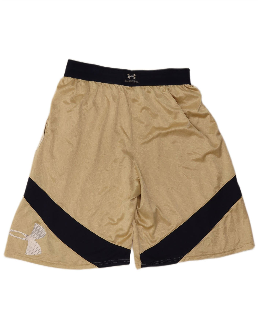 Мужские спортивные шорты с графическим рисунком Under Armour, большие золотые полиэстер с цветными блоками