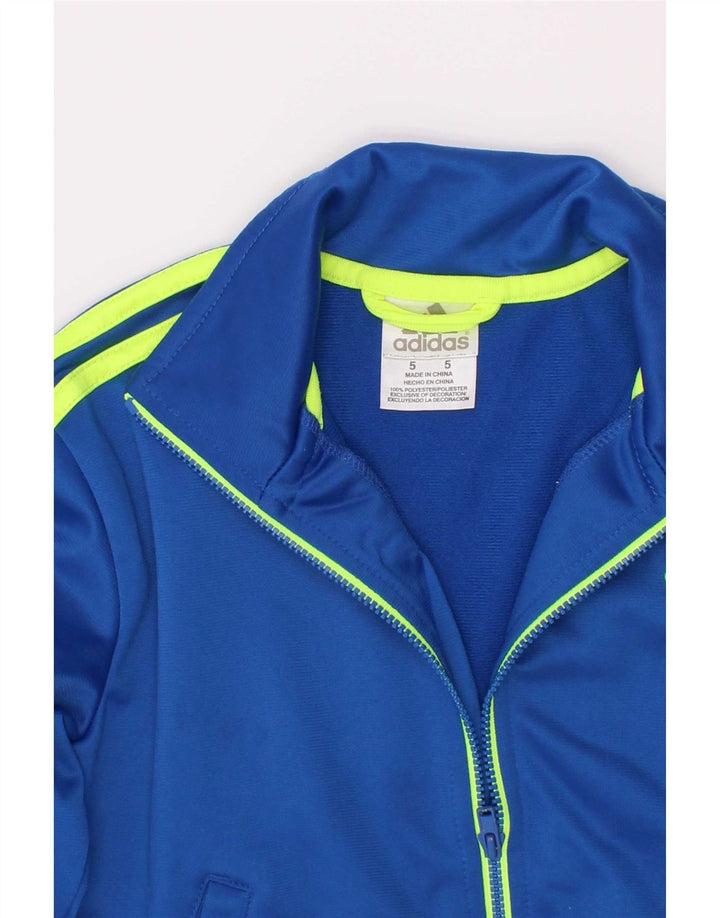 Спортивный костюм Adidas для мальчиков с графическим рисунком, верхняя куртка, 4–5 лет, синий полиэстер