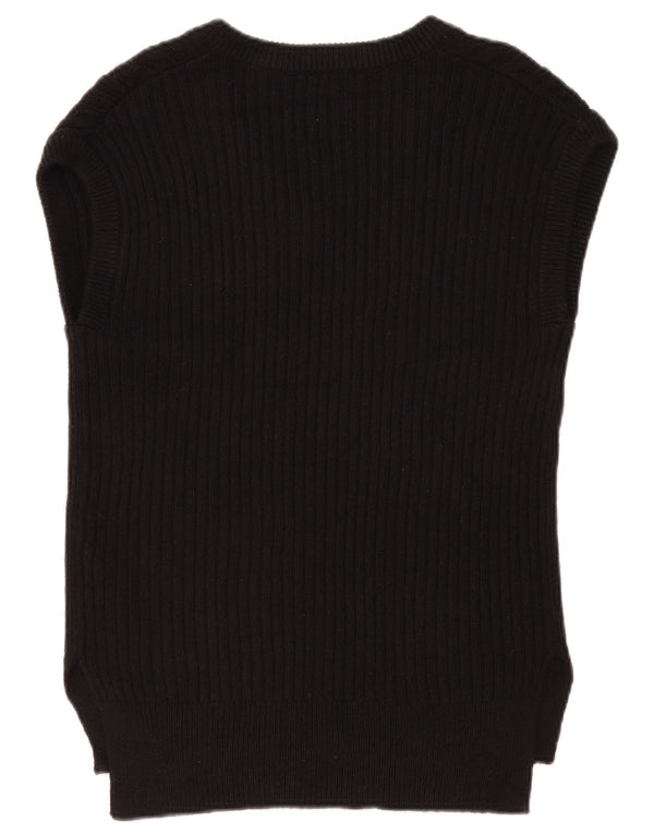 Женская майка-майка оверсайз MARKS & SPENCER UK 10, маленький черный хлопок