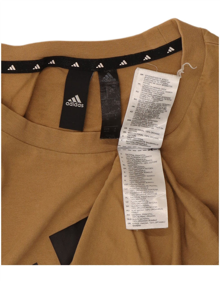 Adidas Мужская футболка с рисунком Топ среднего бежевого цвета из хлопка