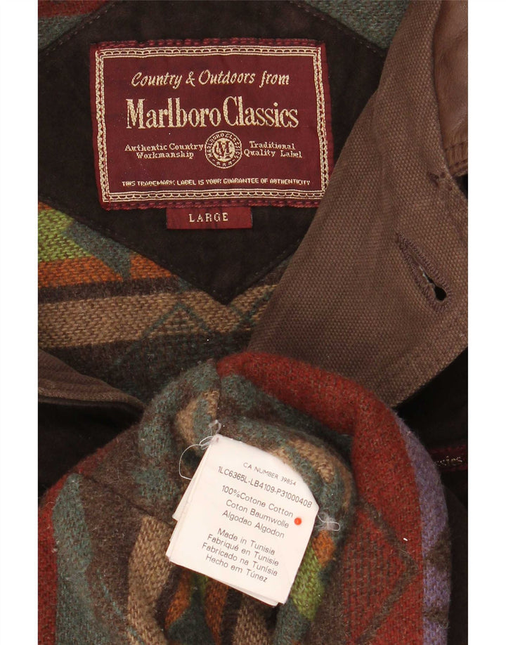 Мужская куртка Marlboro Classics UK 40, большая, коричневая, хлопковая