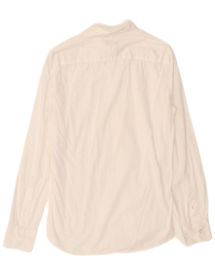 Мужская рубашка Benetton из хлопка среднего размера белого цвета