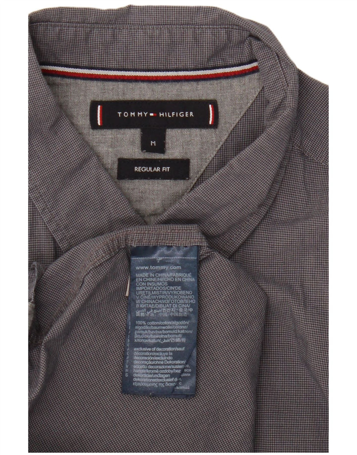 Мужская рубашка стандартного кроя Tommy Hilfiger, хлопковая серого цвета среднего размера