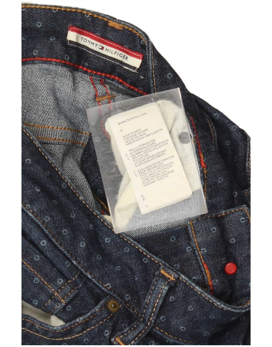 TOMMY HILFIGER Женские повседневные брюки US 8 Medium W30 L30 Синие пятнистые