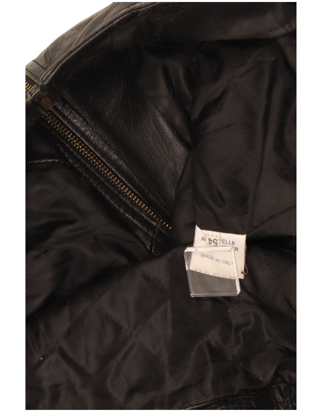 Винтажная мужская кожаная куртка-гонщик IT 54 XL черная кожа