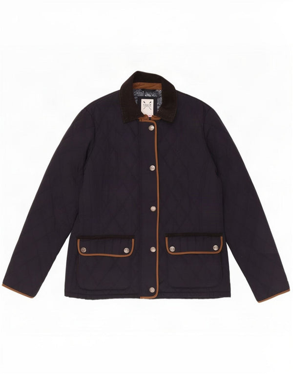 Crew Clothing Женская стеганая куртка UK 12 Средний темно-синий полиэстер