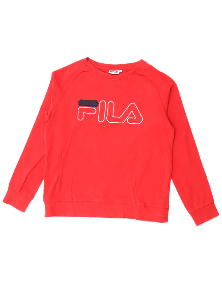 Fila Мужской свитшот с рисунком, хлопковый джемпер среднего красного цвета