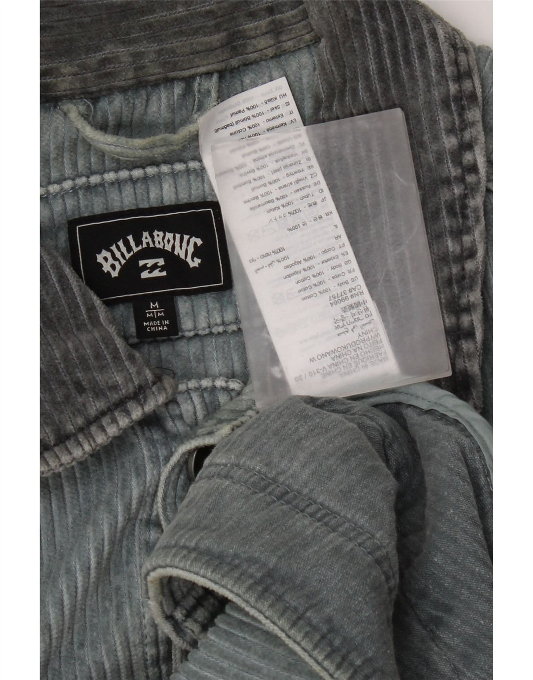 Мужская вельветовая куртка Billabong UK 38, хлопок среднего синего цвета