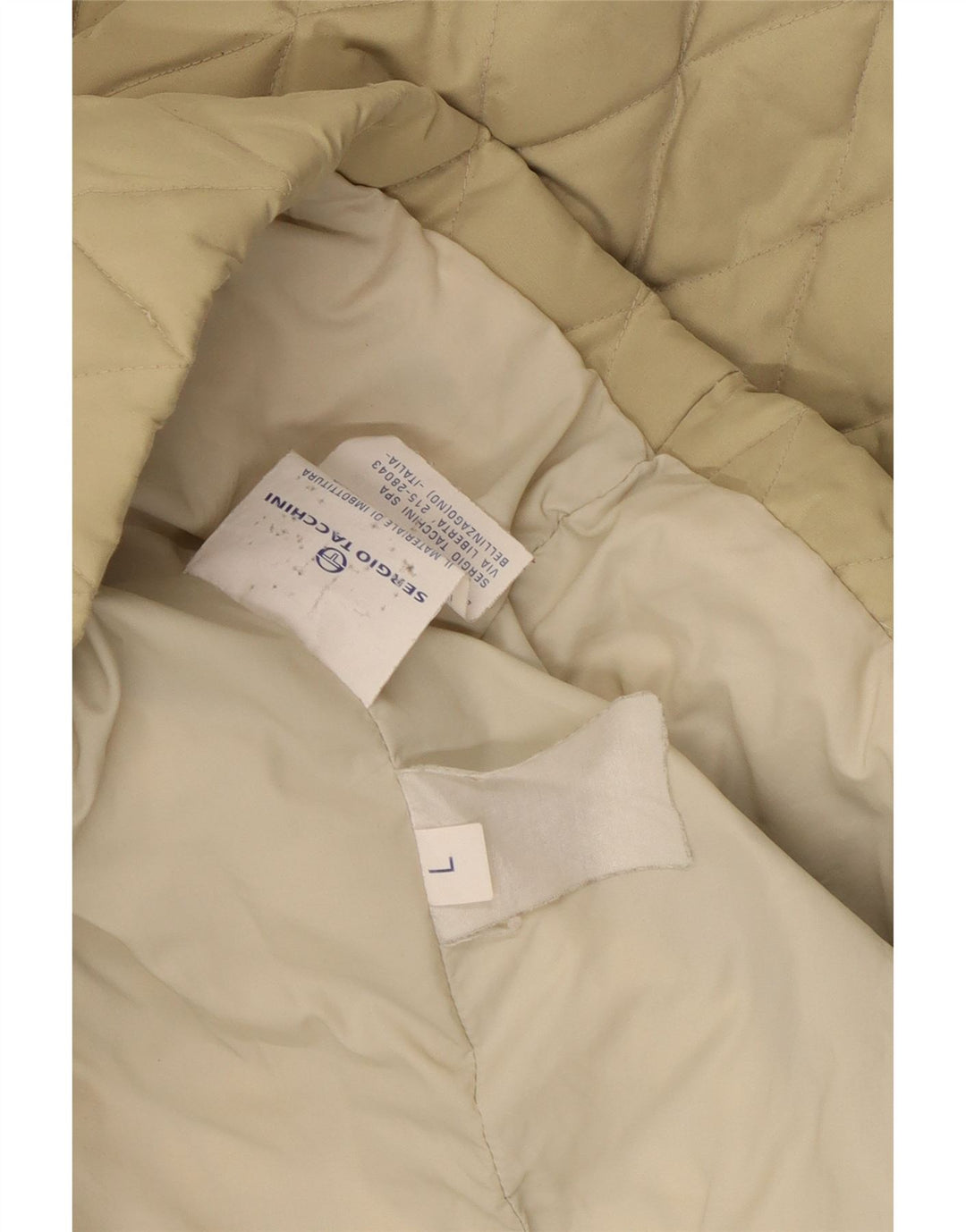 Мужская стеганая куртка с капюшоном Sergio Tacchini UK 40, большая бежевая