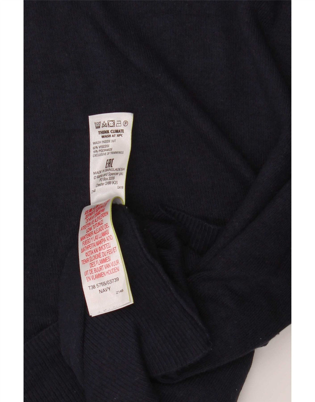 Женская блузка с коротким рукавом Marks & Spencer UK 12, средний темно-синий