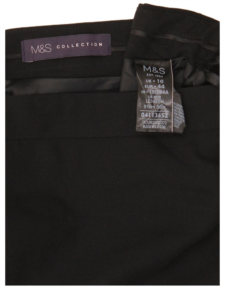 Женская макси-юбка Marks & Spencer UK 16, большая W34, черный полиэстер