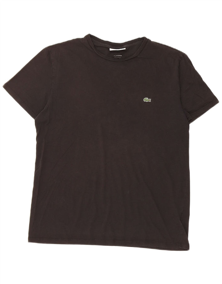 Lacoste Мужская футболка из хлопка среднего размера, черная