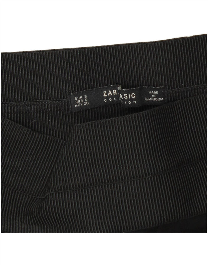 Женские леггинсы Zara UK 10, маленькие черные в тонкую полоску