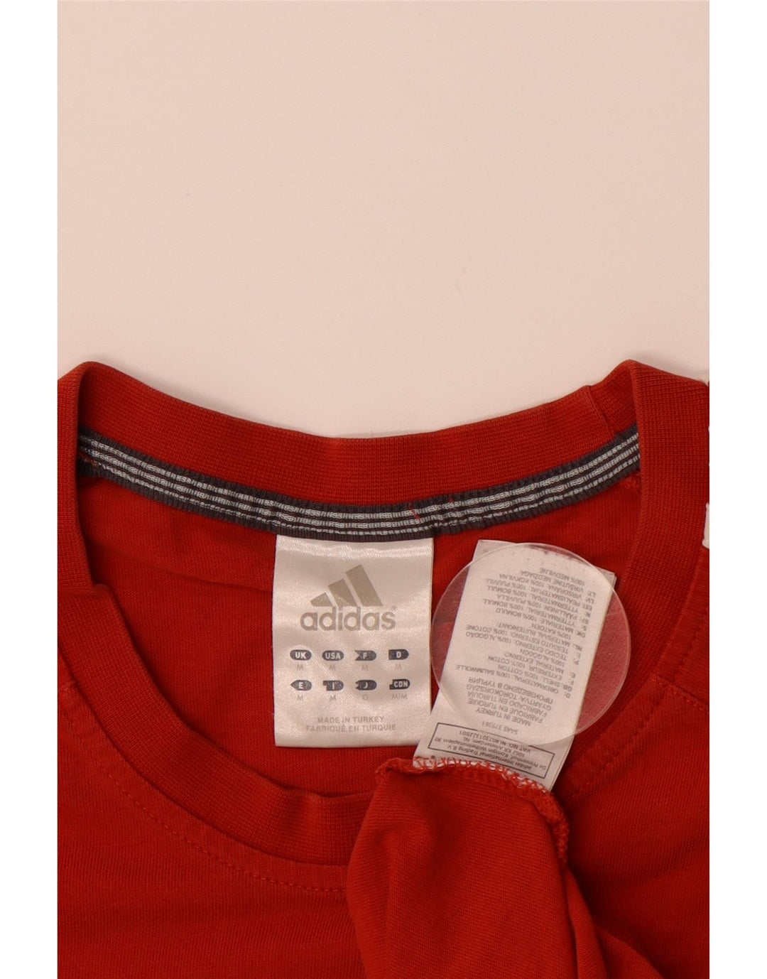 ADIDAS Mens T-Shirt Top Medium Red Cotton