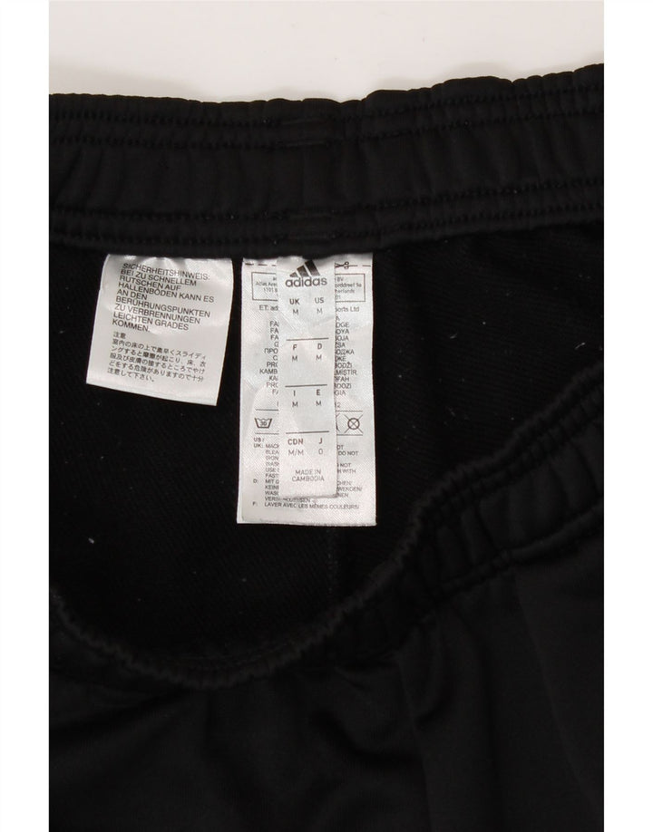 Мужские спортивные брюки Adidas среднего размера из полиэстера черного цвета