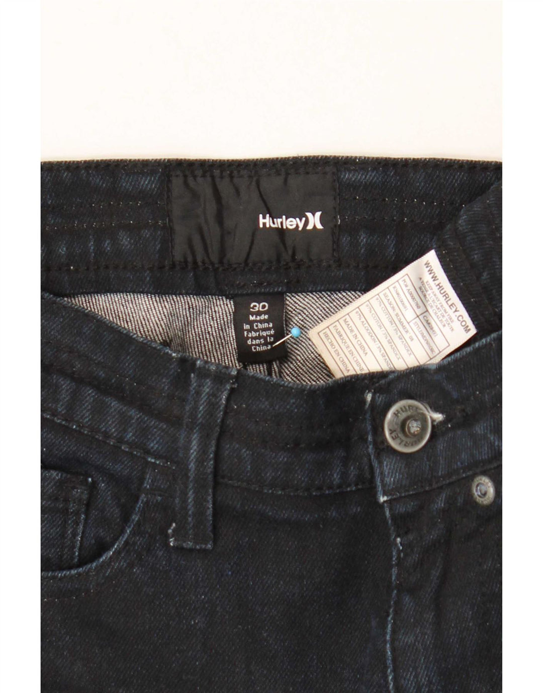 Женские узкие джинсы Hurley W30 L29, темно-синий, хлопок