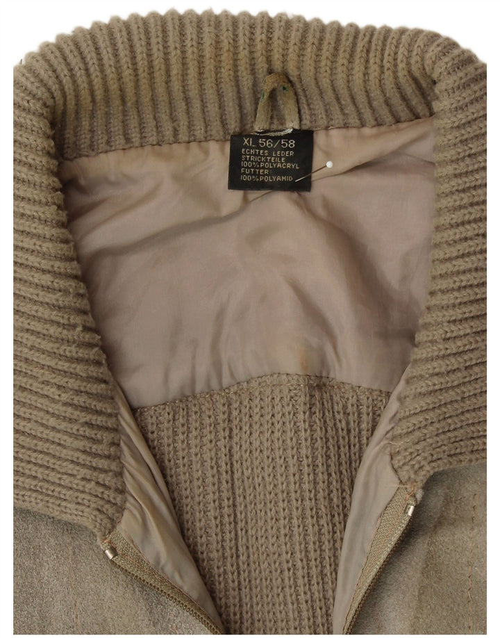 Мужская замшевая куртка VINTAGE IT 56/48 XL Бежевая кожаная