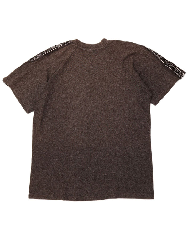 Мужская футболка с рисунком CHAMPION, топ XL, серая, хлопок с цветными блоками