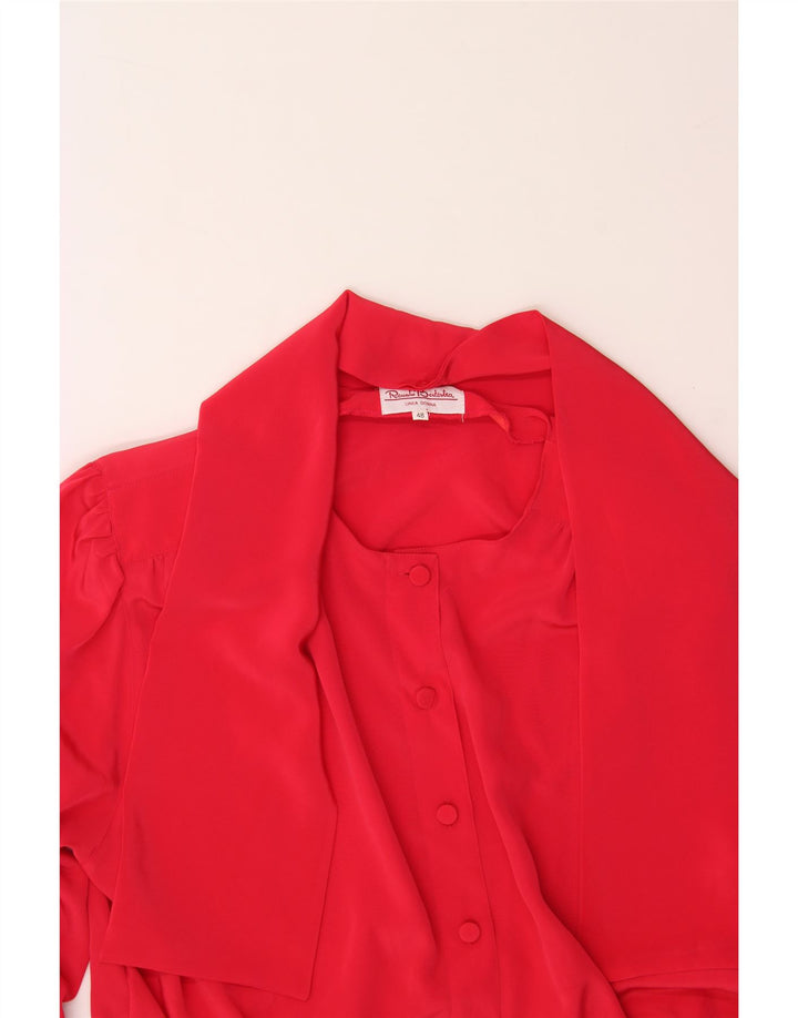 RENATO BALESTRA Womens Crop Front Tie Shirt Blouse IT 48 XL Red Polyester Vintage Renato Balestra and Second-Hand Renato Balestra from Messina Hembry 