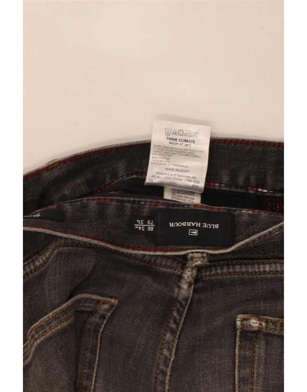 Мужские прямые джинсы Marks & Spencer Blue Harbour W34 L29, серый хлопок