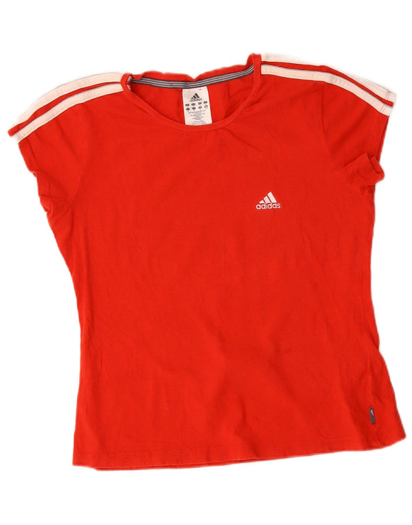 Женская футболка с рисунком Adidas Top UK 14, средний красный хлопок, красный