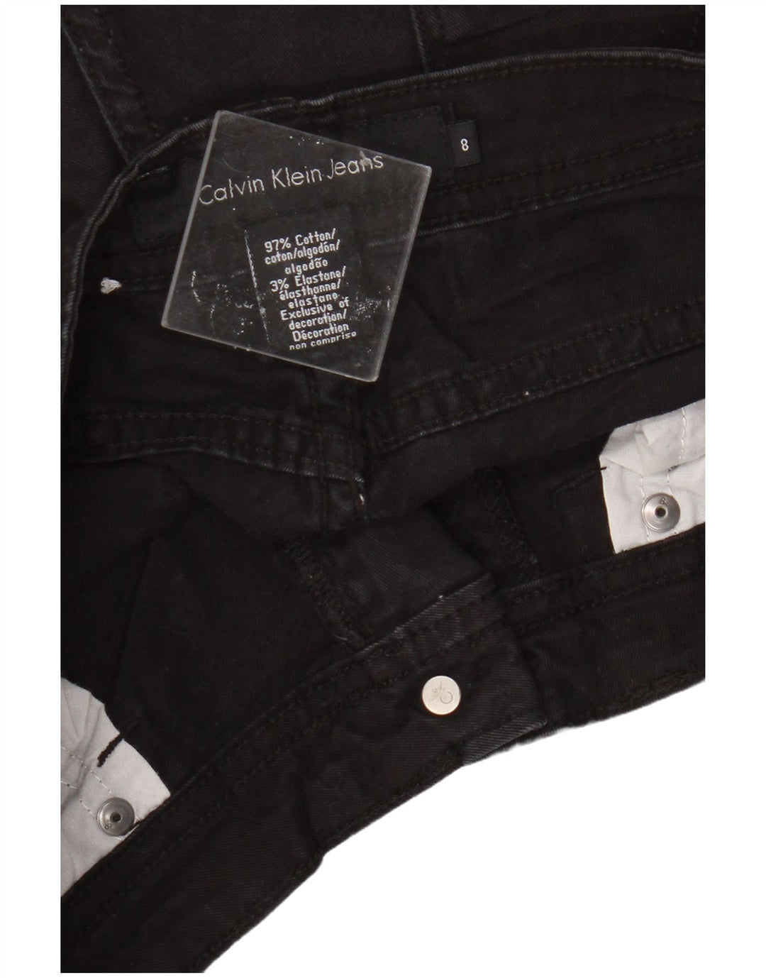 Женские джинсовые шорты Calvin Klein US 8 Medium W28, черные хлопковые